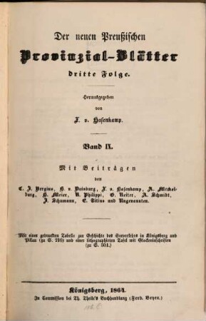 Neue preußische Provinzial-Blätter. 9, 9. 1864