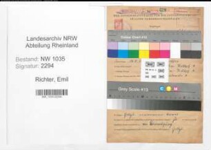 Entnazifizierung Emil Richter , geb. 14.08.1902 ()