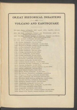 Great historical disasters by volcano and earthquake