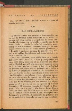 VIII - Las declaraciones
