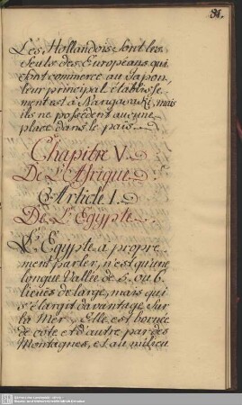 Chapitre V. De L´Afrique