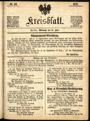 Ausgabe vom Mittwoch, den 21. Juni 1871.