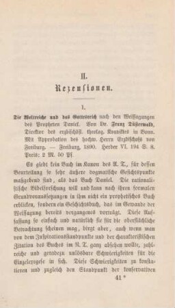 643-647 [Rezension] Düsterwald, Franz, Die Weltreiche und das Gottesreich nach den Weissagungen des Propheten Daniel