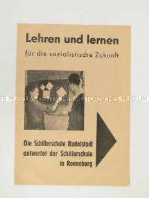 Propagandaschrift einer Schule in Rudolstadt zu ihren Errungenschaften und Zielen