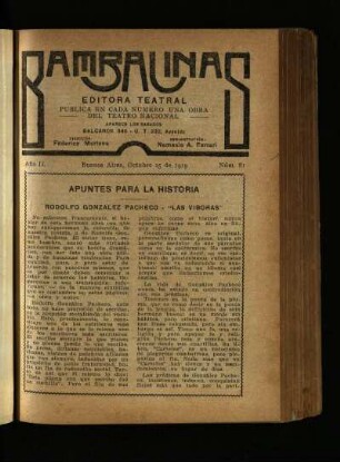 Apuntes para la historia - Rodolfo González Pacheco - "Las víboras"
