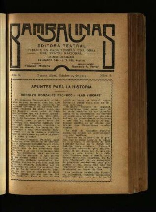 Apuntes para la historia - Rodolfo González Pacheco - "Las víboras"