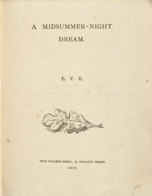 A midsummer-night dream