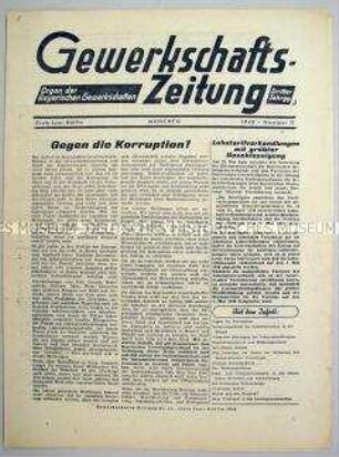 Mitteilungsblatt der Bayrischen Gewerkschaften "Gewerkschafts-Zeitung"