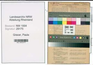 Entnazifizierung Paula Gracer , geb. 26.06.1899 (Postbeamtin)
