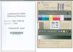 Entnazifizierung Josef Ossendorff , geb. 11.07.1904 (Werkmeister)