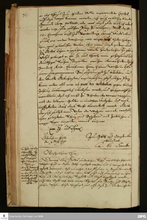 Brief von August Hermann Francke an Wolff Adolph v. Marschall.