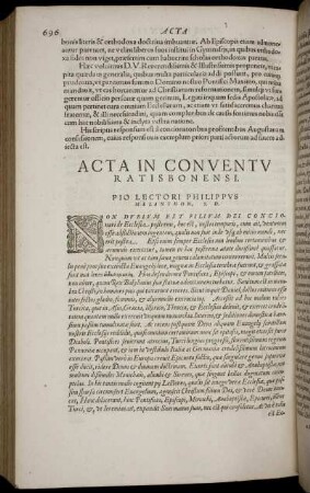 Acta In Conventuratis Bonensi. Pio Lectori Philippus Melanthon, S. D.