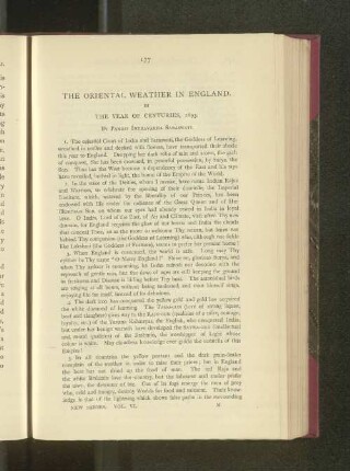 The Oriental Wather in England. In the Year of Centuries, 1893.