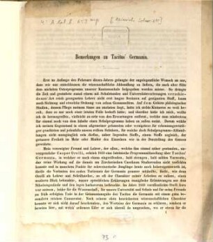 Bemerkungen zu Tacitus' Germania