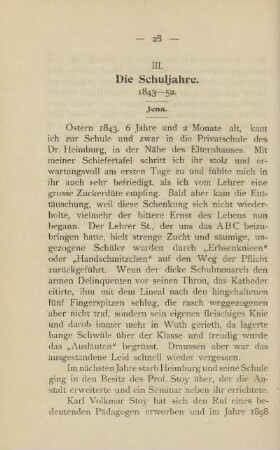 III. Die Schuljahre 1843-52. Jena