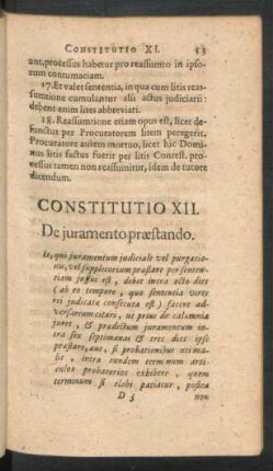Constitutio XII. De iuramento praestando