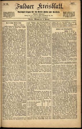 Ausgabe vom Mittwoch, den 14. Februar 1877.