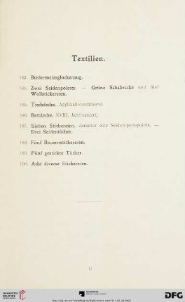 Textilien (Nr. 183-190)