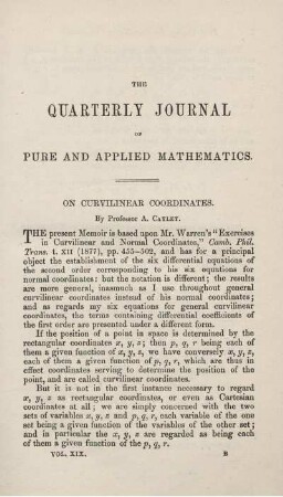 On curvilinear coordinates.