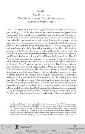 Kapitel 1. Die Cauliten. Zur Genese eines Ordens und seiner Lebensgewohnheiten