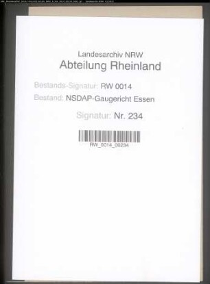 Ausschluß des Pg. Gerhard WEISE, geb. 6.3.1887, Buchdruckereibesitzer in Essen, wegen Steuerhinterziehung und erfolgter strafrechtlicher Verurteilung