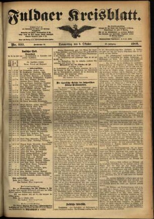 Ausgabe vom Donnerstag, den 08. Oktober 1908.