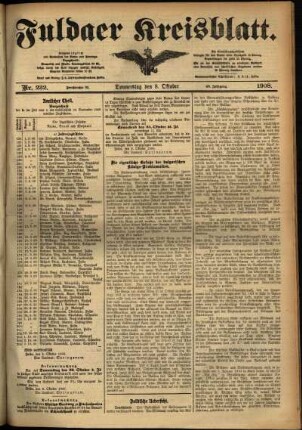 Ausgabe vom Donnerstag, den 08. Oktober 1908.