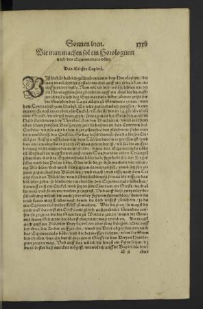Wie man machen soll ein Horologium nach des Equinoctials höhe. Das Eilffte Capitel.