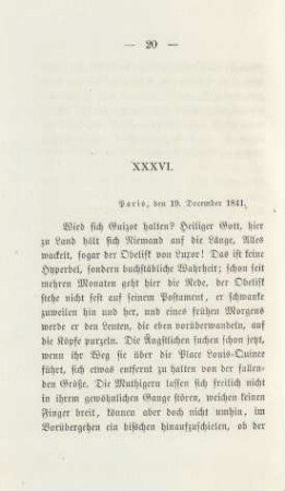 XXXVI. [Der Obelisk von Luxor. - Guizot und Thiers. - Paul Delaroche]