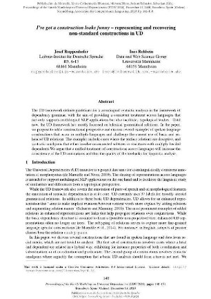 I’ve got a construction looks funny – representing and recovering non-standard constructions in UD