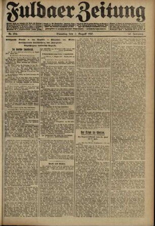 Ausgabe vom Dienstag, den 03. August 1915.