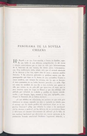 Panorama de la novela chilena
