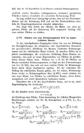 § 347. Flächen mit dem Krümmungsmass Null im hyperbolischen Raume.