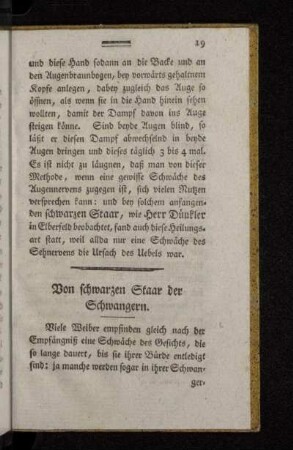 Von schwarzen Staar der Schwangern.
