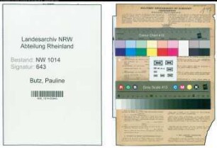 Entnazifizierung Pauline Butz , geb. 09.09.1890 ()