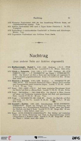 Nachtrag (Nr. 1074-1100)