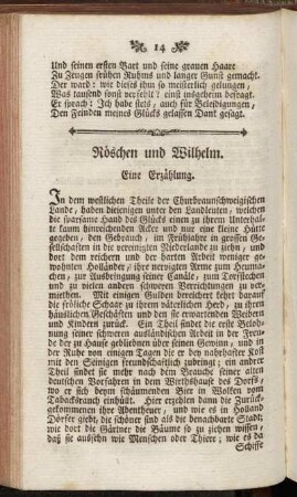 Röschen und Wilhelm.