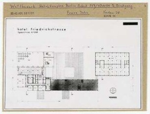 Wettbewerb Hotel-Komplex Berlin ("hotel friedrichstrasse"). Berlin, Mitte, Friedrichstraße/Clara-Zetkin-Strasse/Mittelstraße/Neustädtische Kirchstraße