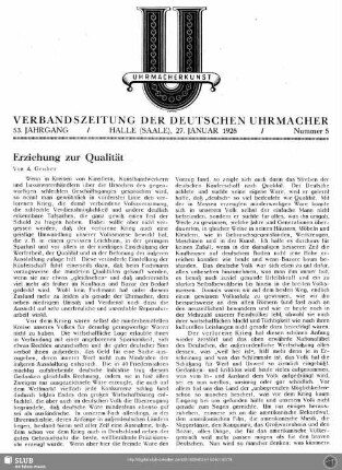 Erziehung zur Qualität