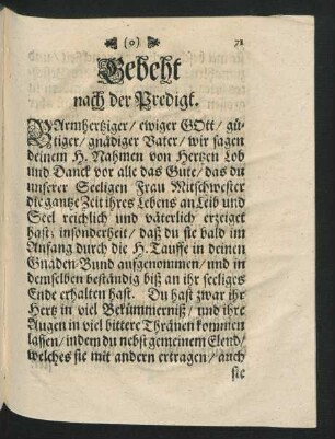 Gebeht nach der Predigt.
