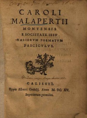 Variorum poematum fasciculus