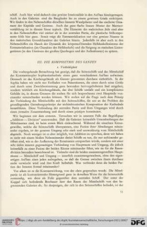 III. Die Komposition des Ganzen
