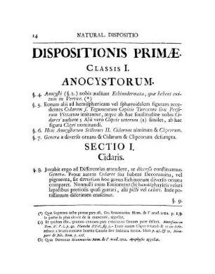 Dispositionis Primae. Classis I.