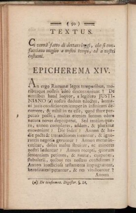 Textus. - Epicherema XIV. - Textus. - Epicherema XXV.