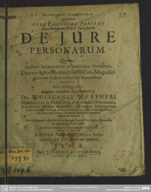 Disputatio de jure personarum