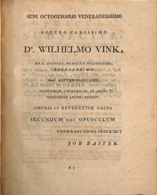 Jobi Basteri Med. Doct., Acad. Caes., Societat. Reg. Lond., Et Holland. Socii Opuscula Subseciva : Observationes Miscellaneas De Animalculis Et Plantis : Quibusdam Marinis, Eorumque Ovariis Et Seminibus Continentia, [1],2