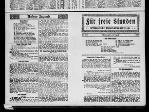 Für freie Stunden. 1921-1923