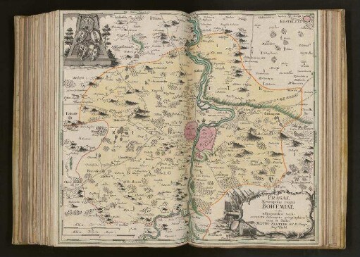 Pragae Metropolis regni Bohemiae cum adjacentibus terris accurata descriptio geographica