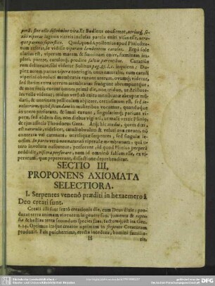 Sectio III. Proponens Axiomata Selectiora