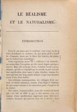 Le réalisme et le naturalisme dans la littérature et dans l'art
